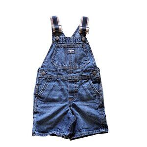 Oshkosh Bgosh Kids Denim Overalls Shorts Blue Adjustable Straps Size 3T